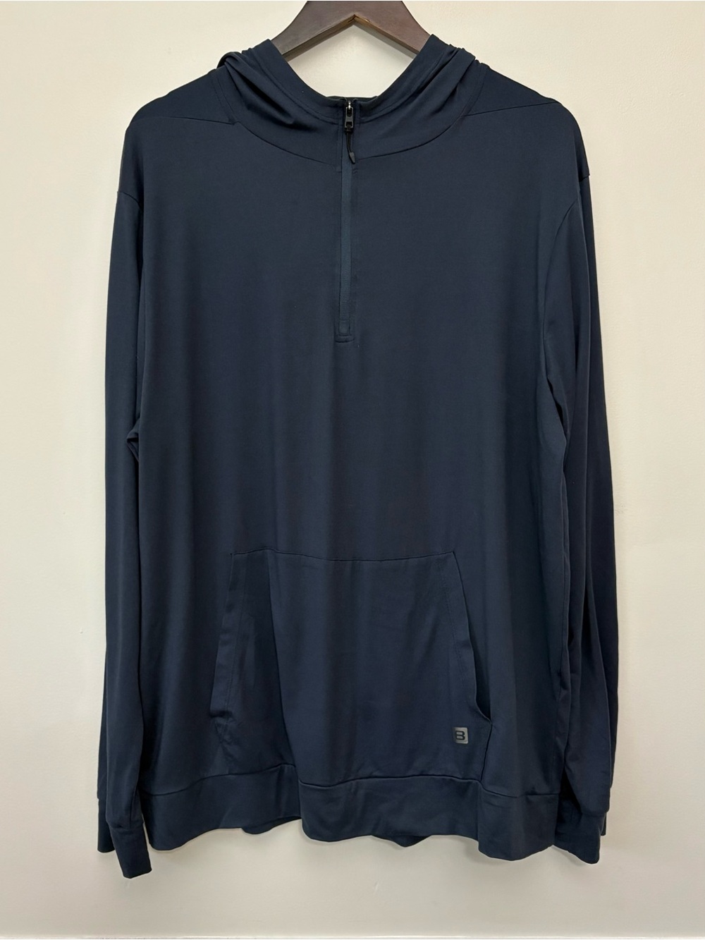 Layer 8 Qwick Dry Quarter Zip Performance Hoodie Size XL Navy Active Layering